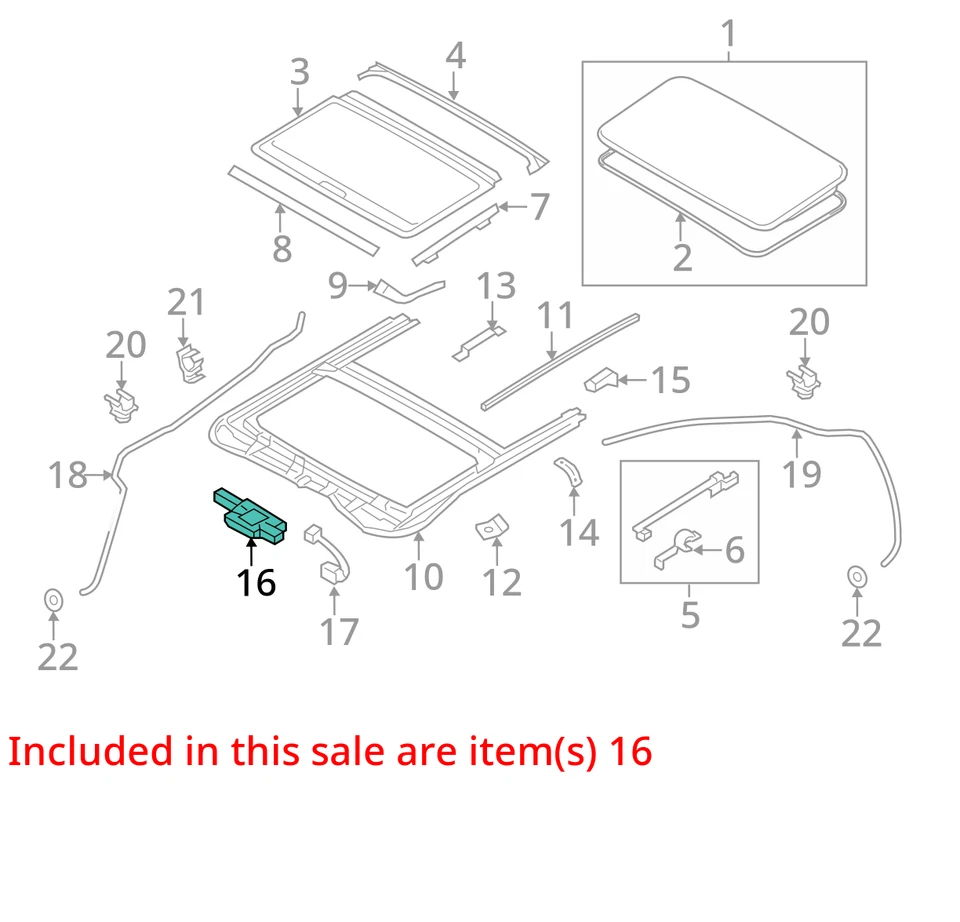 2011-2014 Hyundai Sonata Sunroof Sun Roof Power Window Motor (NOT PANORAMIC) OEM - Image 3 of 4