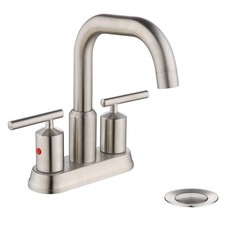 4Inch 2 Handle Brushed Nickel Bathroom Faucet for Sink 3 Holes, Centerset Bat...