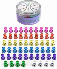 Push Pin Magnets - 58 Pack 7 Assorted Color Strong, Office, Use at Kitchen Home