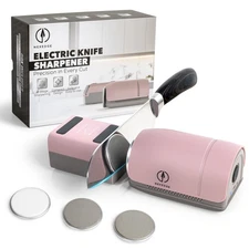 Electric Rolling Knife Sharpener - 3 Head Rolling System with Adjustable Angl...