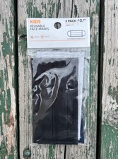 3-Pack Kids Reusable Cloth Face Masks - Washable Comfort One Size Ages 4-12