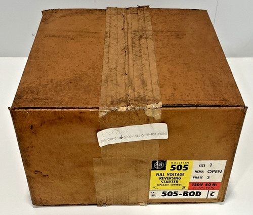 505-BOD - ALLEN-BRADLEY REVERSING MOTOR STARTER, SIZE 1,SERIES C, 120V COIL- NEW
