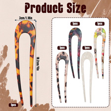 5 Pcs French Hair Pins, U-Shaped Acetate Chignon Pin French Twist Hair Pin Fo...