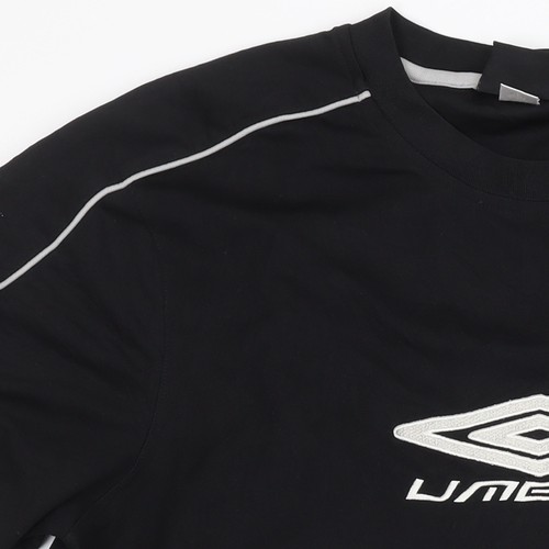 T-shirt Umbro uomo nera L palestra tinta unita logo girocollo - Foto 8 di 12