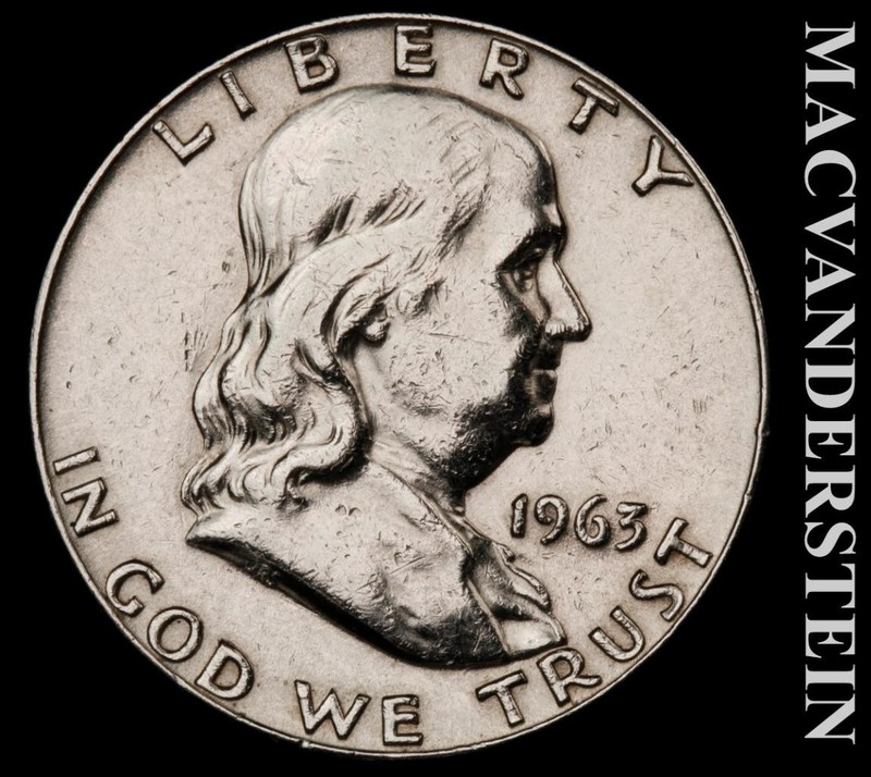 1963-D Silver Franklin Half Dollar - Choice Almost Uncirculated Lustrous  #L6572