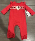 NEW Disney Jumping Beans Minnie Mouse Christmas Jumpsuit Outfit Red Newborn — photo 1