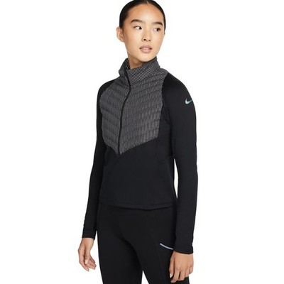 Nike Therma Fit Hybrid Jacket Black Atomic Half Zip Running Pullover Women's S