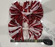 Red Cheerleading Pom Poms and Cheerleader Sports Dance Cheer Pom - 1 Pair