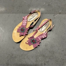 Poetic Licence Silk and bedazzled sandals sz 8