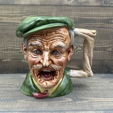 Vintage Toby Style Head Figure Face Mug Beer Stein 7 Inch
