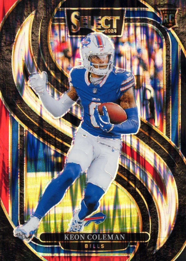 2024 Panini Select - Premier Level Keon Coleman #153 Red Blue Shock Prizm (RC)