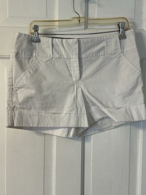 Express Design Studio Women's Mid Rise Size 10 White Cuffed Shorts Casual