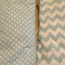 Pottery Barn Kids Organic Cotton Crib Fitted Sheets GreenWhite PolkaDot Chevron