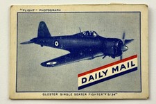 Gloster Single Seater Fighter F 5/34 WWII Tobacco Card British Consols II576