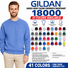 Gildan Unisex Heavy Blend Crewneck Sweatshirt Classic Fit Blank Pullover G180