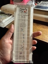 Apple Pie Memories Acrylic Stamping Block 2"x 8" Alignment Grid 1/2" Thick