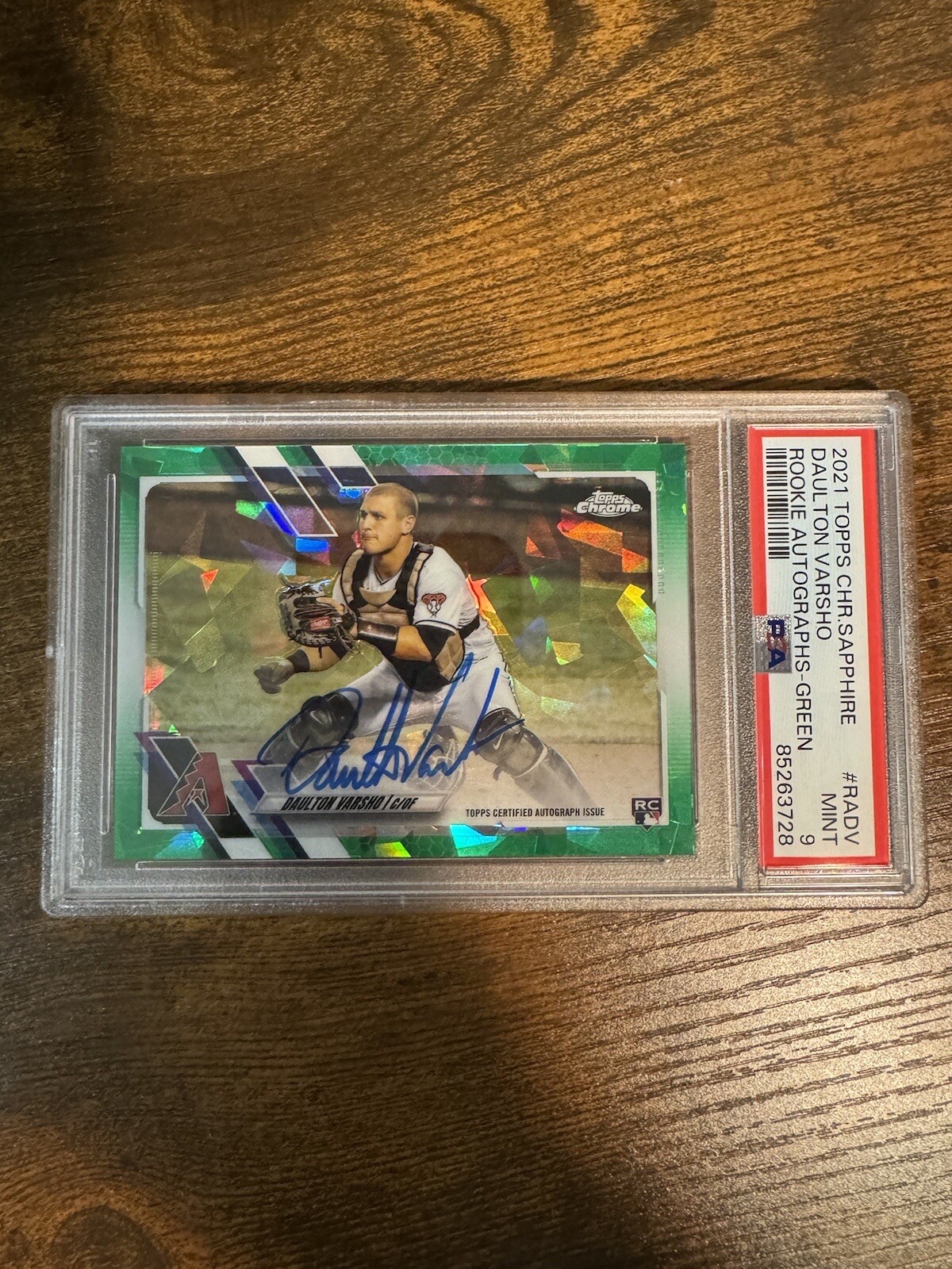 2021 Topps Chrome Sapphire DAULTON VARSHO Rookie Auto Green /50 PSA 9 Low Pop!