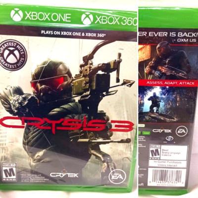 CRYSIS 3 MICROSOFT XBOX 360 PLAYS ON XBOX ONE & XBOX 360 NEW & FACTORY SEALED