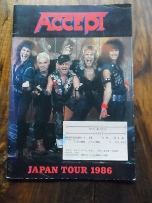 Accept Japan Tourbook+ Concert Ticket 1986