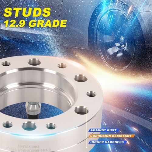 4Pcs 6x5.5 to 5x5 Wheel Adapters 2'' Use 5 Lug Wheels On 6 Lug Trucks M14x1.5 - Picture 5 of 8