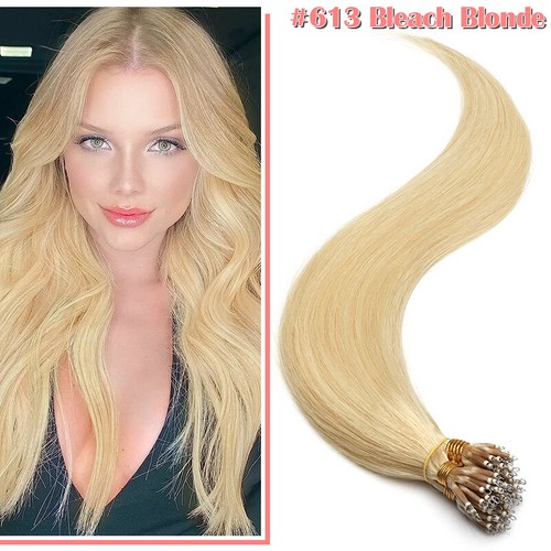Nano Ring Tip 100% Remy Human Hair Extensions Micro Loop Beads Ombre Thick 150G - Picture 74 of 83