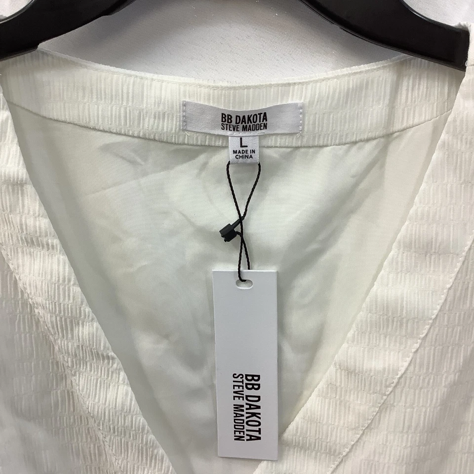 Mini Vestido BB Dakota By Steve Madden Para Mujer Blanco Brillante Mangas Abullonadas Talla L Foto 4 de 4