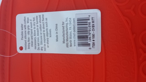 NUEVO JUEGO DE 2 GUANTES DE SILICONA CHEF SELECT ERGO MANDARINA HORNO/GUANTE RESISTENTE AL CALOR - Imagen 4 de 5