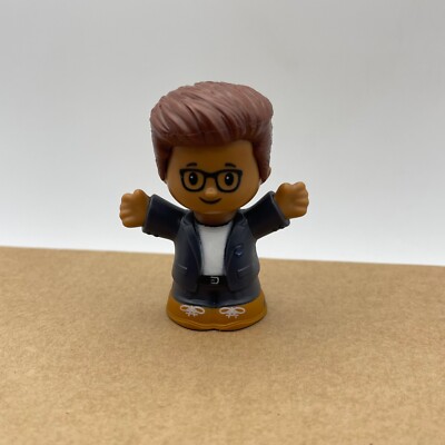 Fisher-Price Little People Figur dunkle Haare Brille Anzug Lehrer Kombi Porto & Verpackung #H