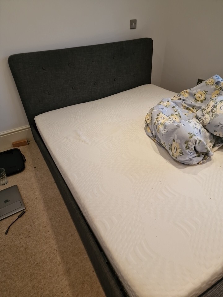 Almost FREE Preloved Double Bed Base With Upholstered Bedhead MOVING
