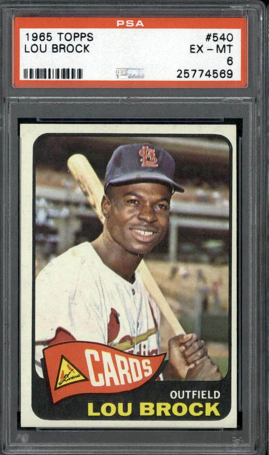 1965 Topps #540 Lou Brock - PSA 6