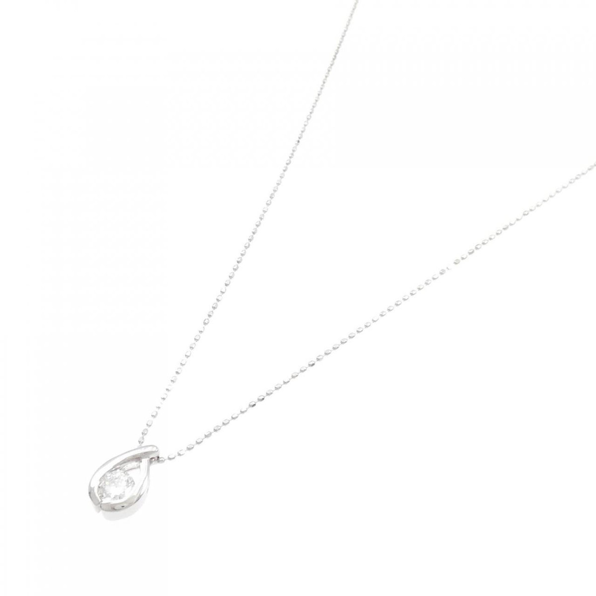 Authentic K18WG Diamond Necklace 0.302CT #260-006-342-7745