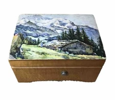 WORKS! Vintage Thorens #307 Tales From Vienna Wind Up Wood Music Box Switzerland