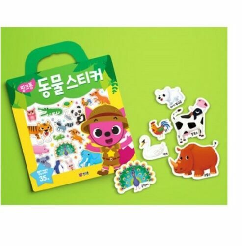 PINKFONG Animals Sticker Reusable Repeatable Attach & Detach 35pcs - Afbeelding 1 van 6