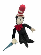 Vintage 80  s Dr. Seuss Cat in the Hat Plush Stuffed Animal 25  With Umbrella