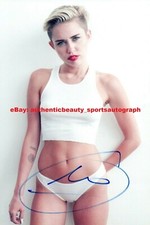 MILEY CYRUS BOULE DE DÉMOLITION KINKY SEXY AUTO SIGNÉE 12x18 AFFICHE PHOTO RÉIMPRESSION RP