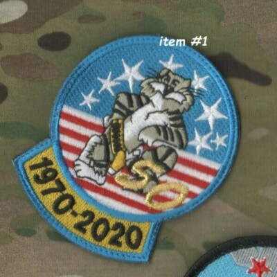 USN F-14 Tomcat Version Kämpfer 1970-2020 50-YEAR Jubiläum Velkrö Aufnäher
