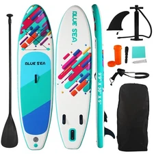 9ft 9in Inflatable Stand Up Paddle Board Extra Wide SUP,  Premium Accessories