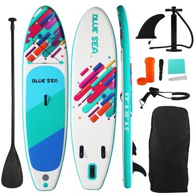 9ft 9in Inflatable Stand Up Paddle Board Extra Wide SUP,  Premium Accessories