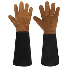HANDLANDY Leather Gardening Gloves for Men & Women, Rose Pruning  Garden Glove