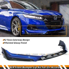 ACR Still Night Pearl Blue Front Bumper Lip Splitter Kit For 21-22 Honda Accord 