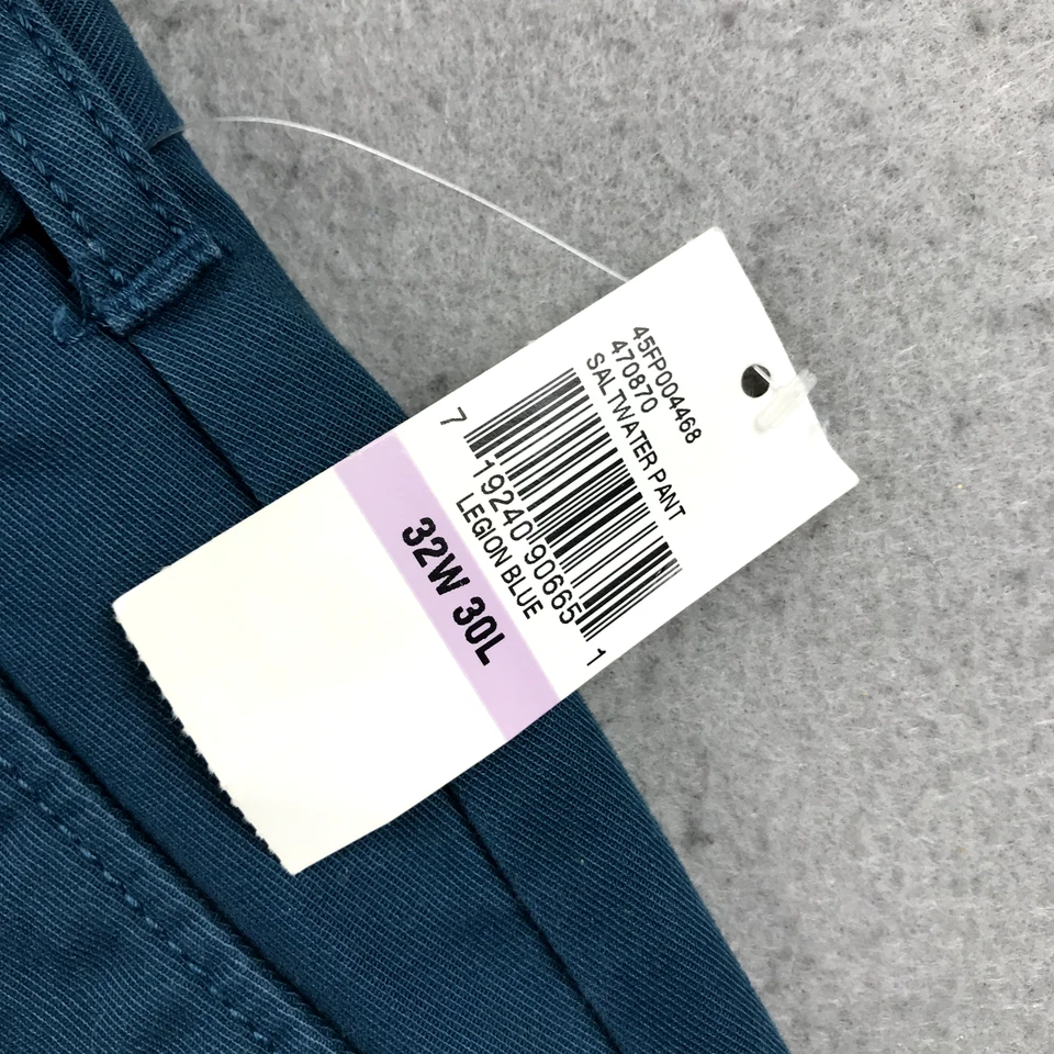 Pantalones chinos Izod de agua salada para hombre 32X30 azul mezcla de algodón elásticos calce recto nuevos con etiquetas Foto 3 de 4