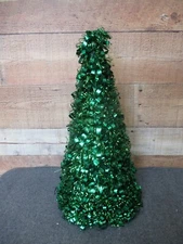 Green Foil Ribbon Christmas Tree 19"