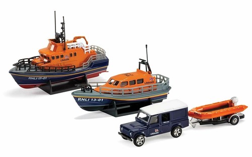 RNLI Gift Set Corgi Shannon, Severn, D Class and Land Rover Defender ...