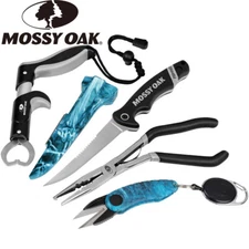 Mossy Oak 4PIECE Fishing Tool Kit Fillet Knife Plier Gripper Line Snip Retractor