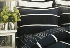 Nautica Blue White Henley Stripe Standard Sham Pillow Sham