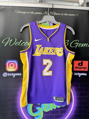 Authentic Nike Los Angeles Lakers #2 Lonzo Ball 2017-18 ROOKIE