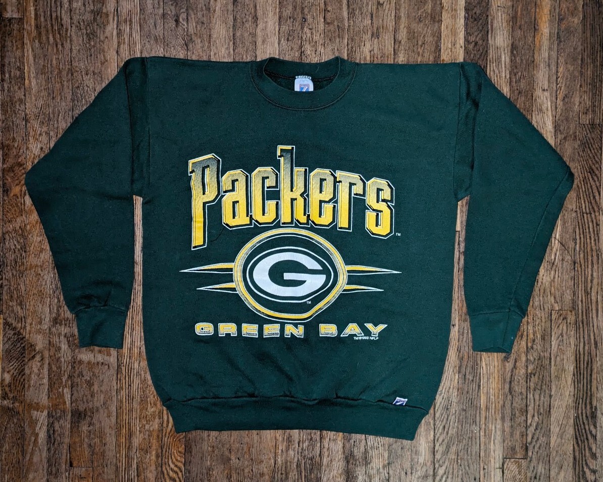 VTG 90s Logo Green Bay Packers Sweatshirt Crewneck Size L NFL