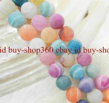 6/8/10/12mm Multi-color Dream Fire Dragon Veins Agate Round Gems Loose Beads 15"
