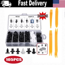 105Pcs Car Trim Removal Tool Set Hand Tools Pry Bar Panel Door Interior Clip Kit