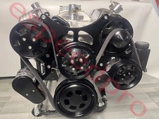 Small Block Chevy Sbc 283 350 400 Serpentine Kit Front Drive System Black Gm Swp